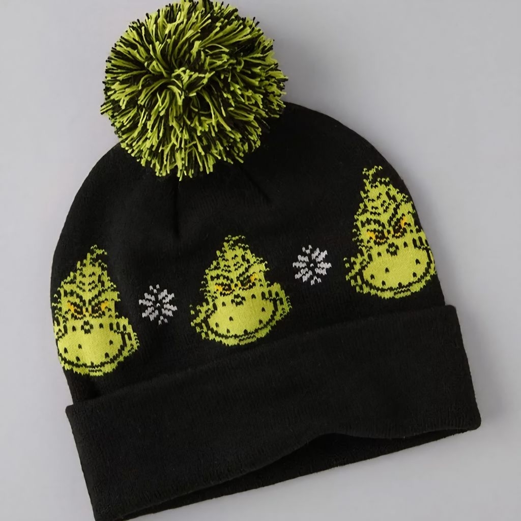 AAE Beanie Kupluk Unisex Pria Wanita Polos Rajut Elastis dengan Pompom