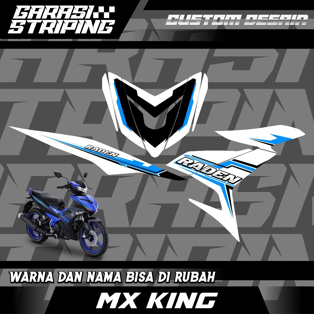 STRIPING CUSTOM VARIASI TRANSPARAN MX KING STICKER VARIASI MOTIF TERBARU KEREN BIRU MERAH