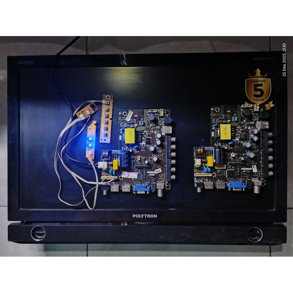 Polytron Mainboard Fleksibel Layar TV PLD22D9500BC Original Bekas Copotan Tested dengan Kualitas Ter