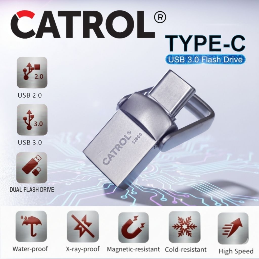Flashdisk USB - OTG USB - USB TYPE-C FLASHDISK CATROL USB 3.0 DUAL FLASH DRIVE