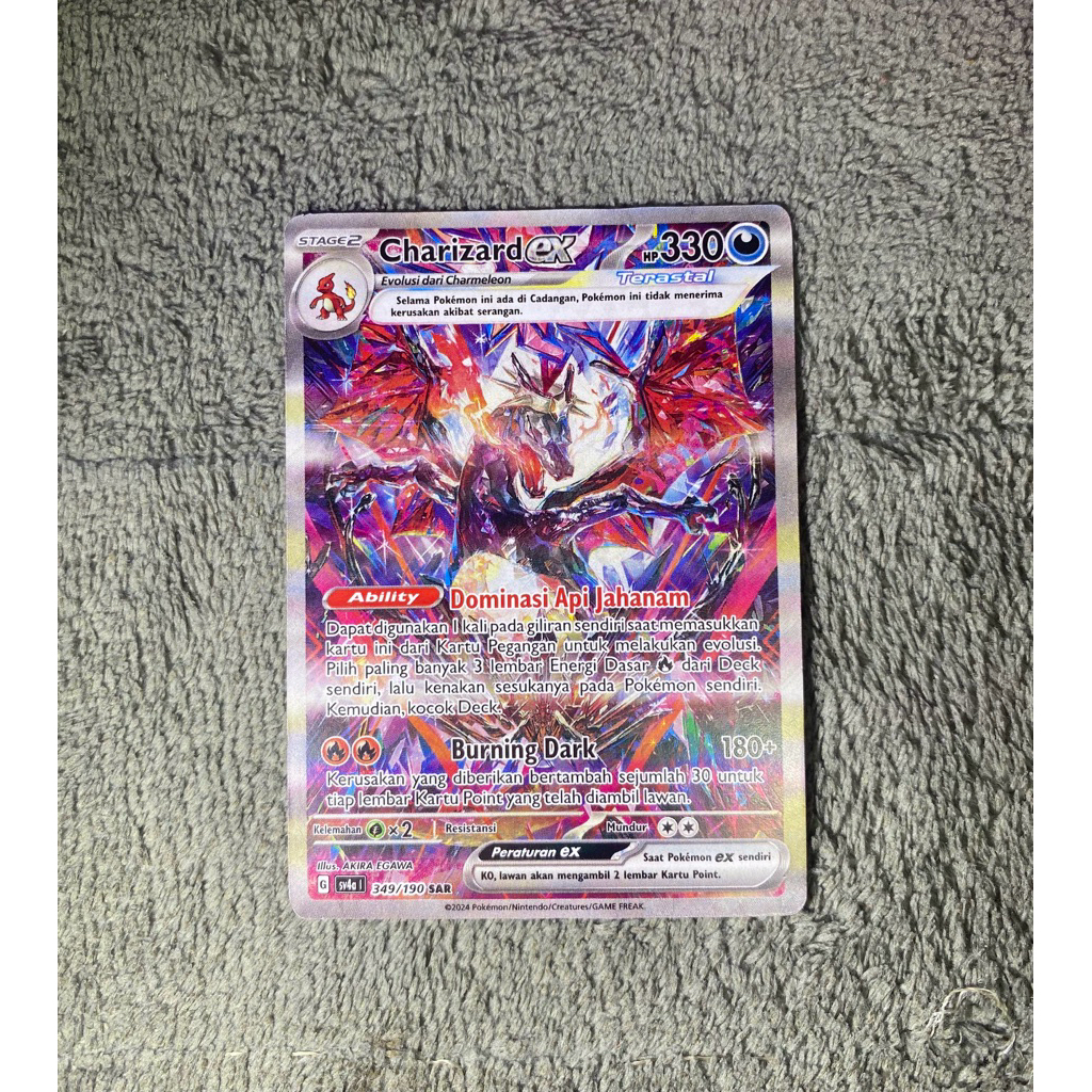 Charizard EX Terastal SAR Harta Berkilau Proxy (Reprint) Tidak H0L0gram