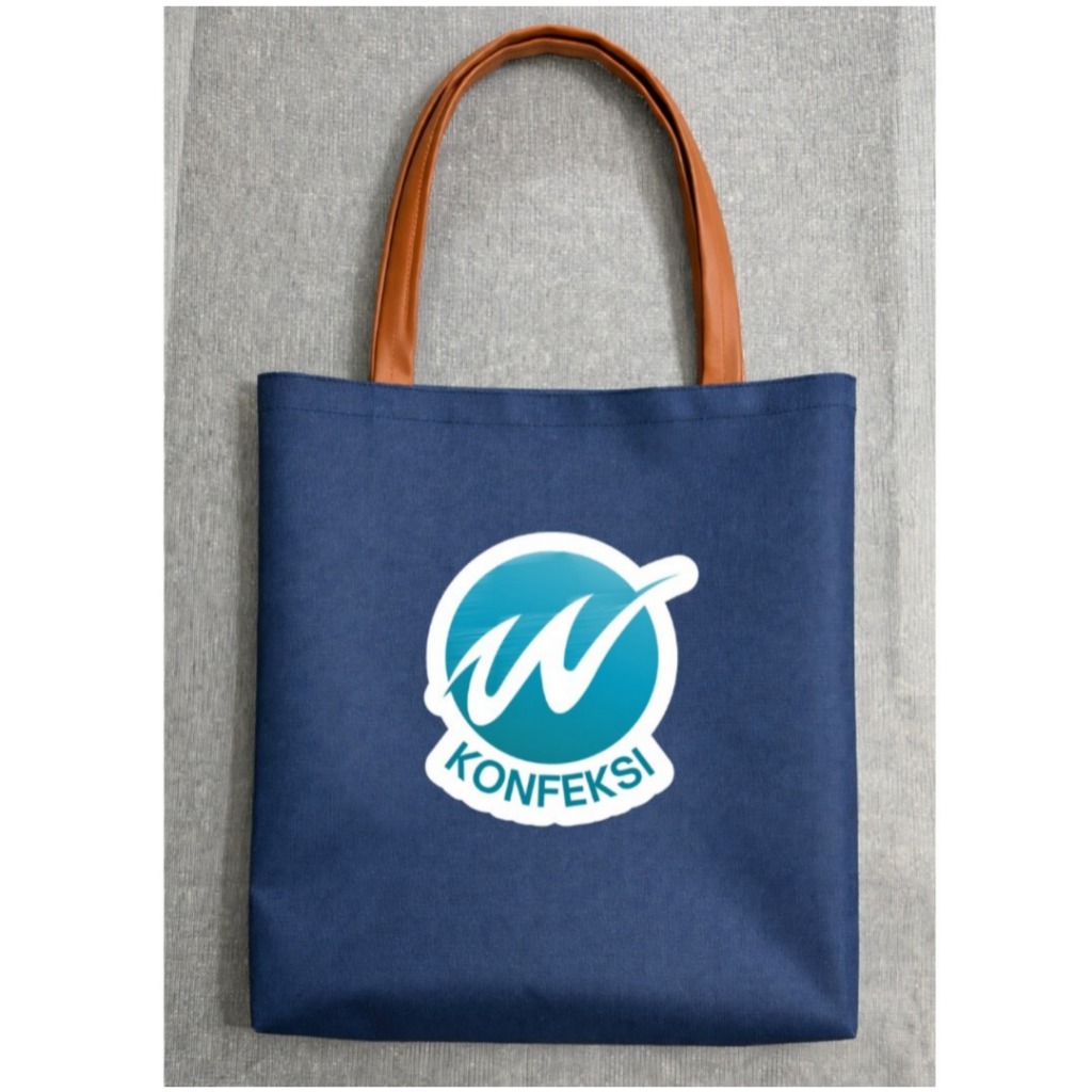 Tote Bag Custom Konveksi – Tas Kanvas Polyester D600  Logo Sablon | Cocok Seminar, Event & Souvenir