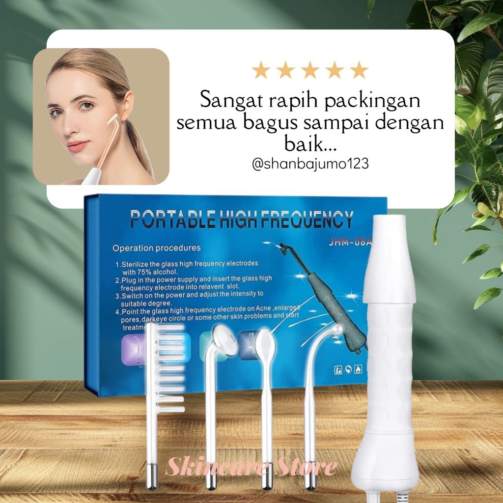 Kaca Pengganti Alat Facial High Frequency / Sparepart Gagang Dan Kaca HF