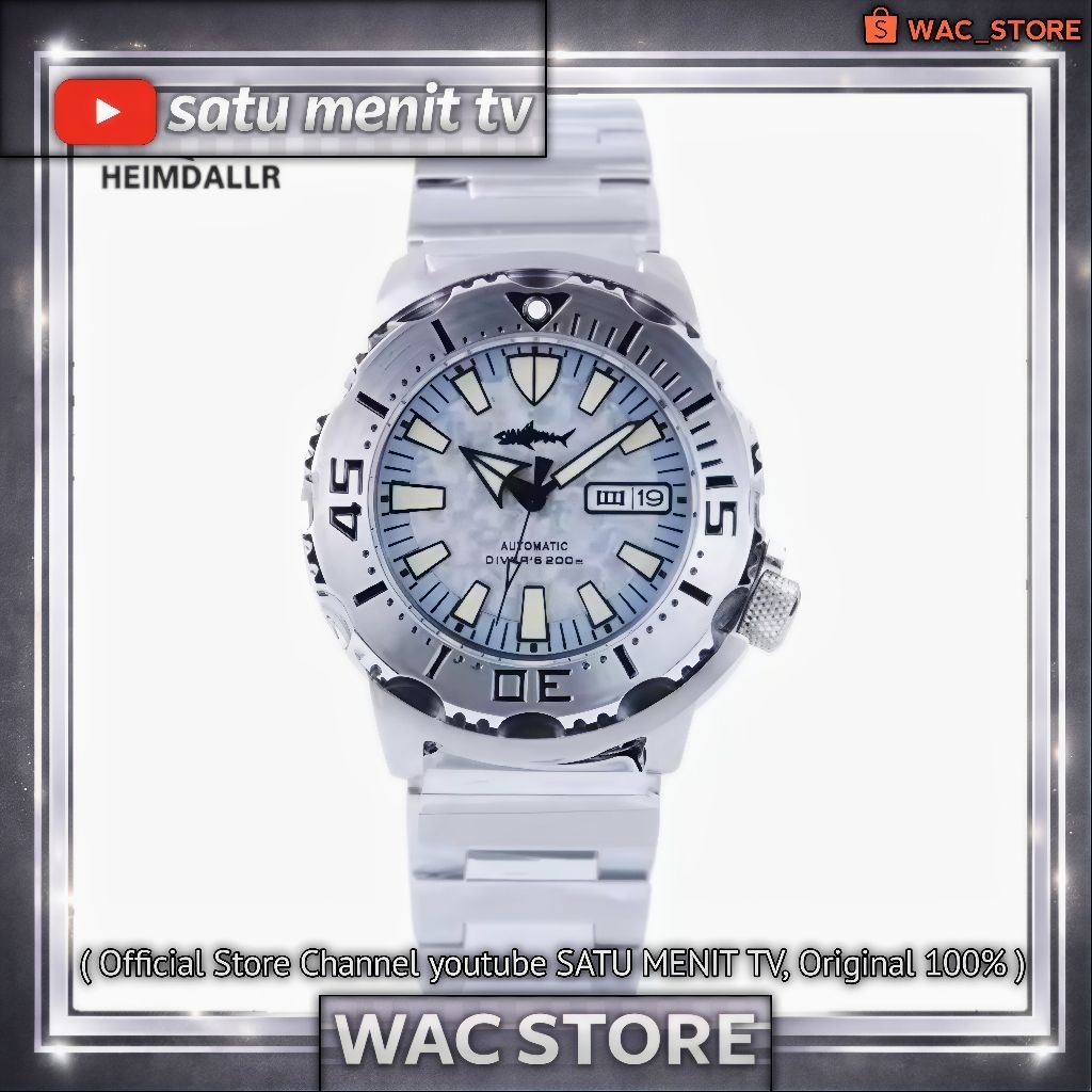 NEW HEIMDALLR SHARKEY MONSTER SNOWFLAKE SEIKO NH36 A AUTOMATIC STEEL SOLID 316 L SAFIR GLASS + AR CO