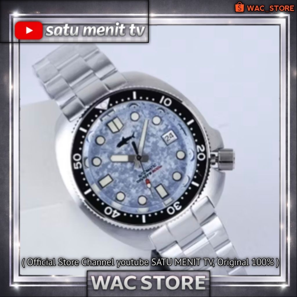 NEW HEIMDALLR SHARKEY TURTLE SNOWFLAKE BLUE AUTOMATIC SEIKO NH35 A JAPAN MOW SAFIR GLASS + AR COATIN