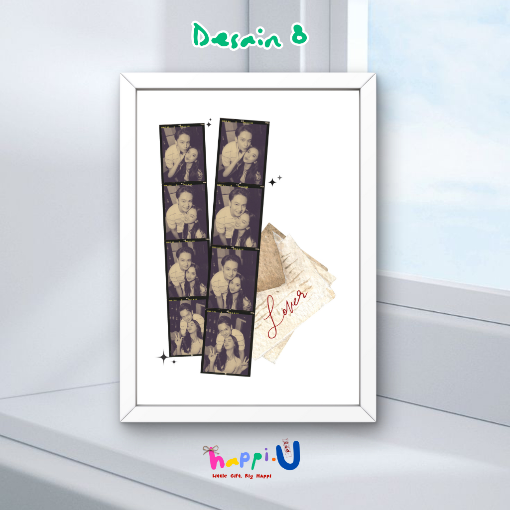 Happi.U Gift Desain 8 - Gift Foto Frame 3D Custom 21x30 A4 | Gift Ideas Bingkai Foto Custom | Kado U