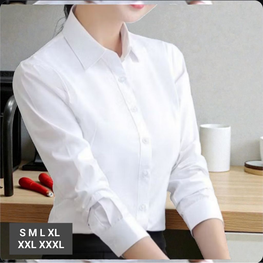 Kemeja Wanita Lengan panjang | Baju Ospek Kuliah | Baju Magang / Baju Atasan Kemeja Wanita