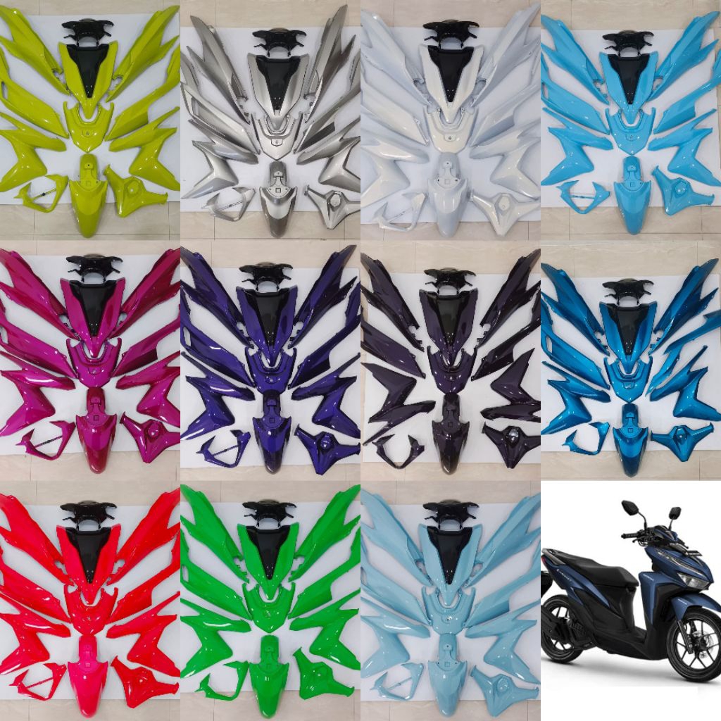 Cover body full halus motor honda vario 125/150 all new 2018-2022 blue sky