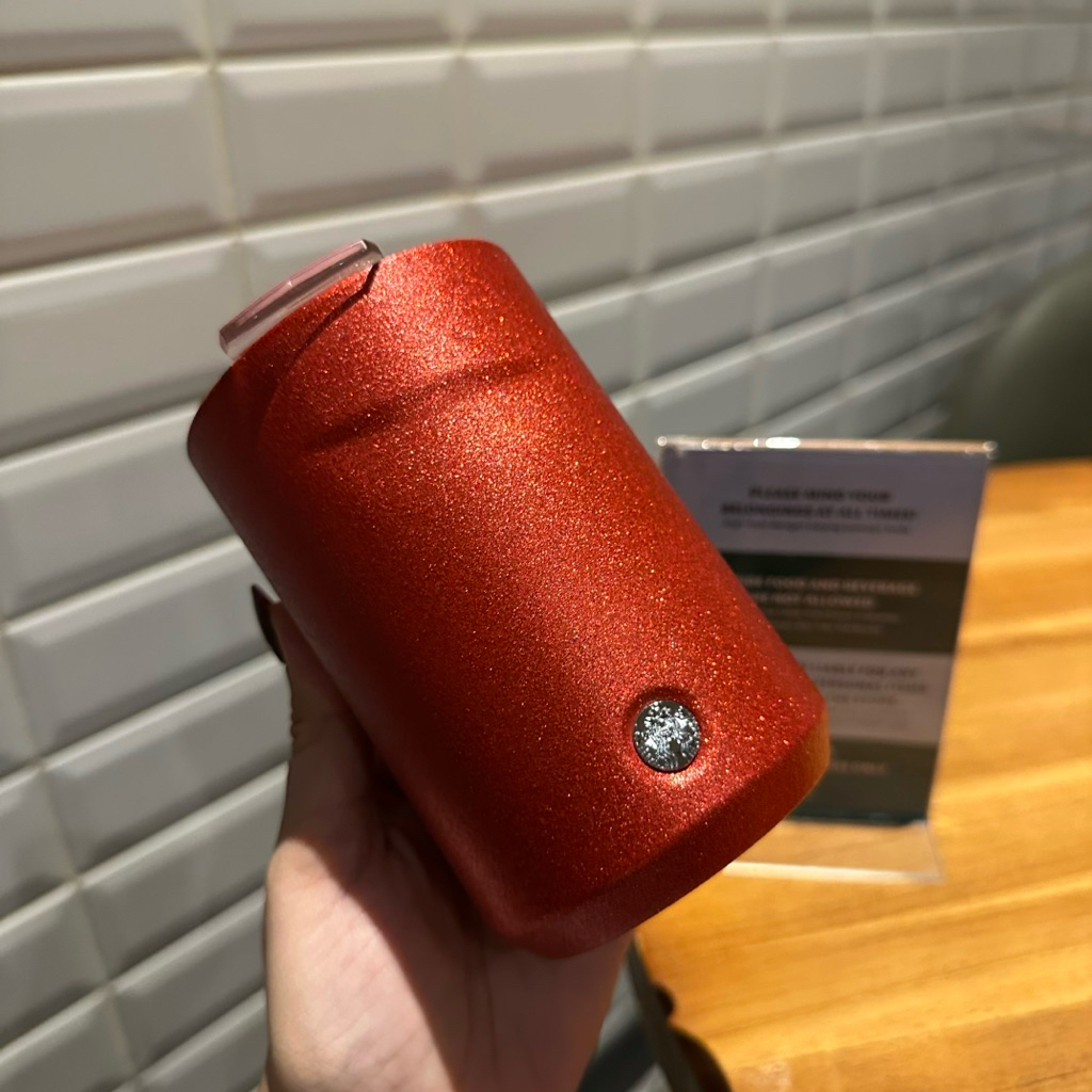 Preloved Tumbler Starbucks Mug Red Glittery Holiday Edition Stainless Steel Original Starbucks