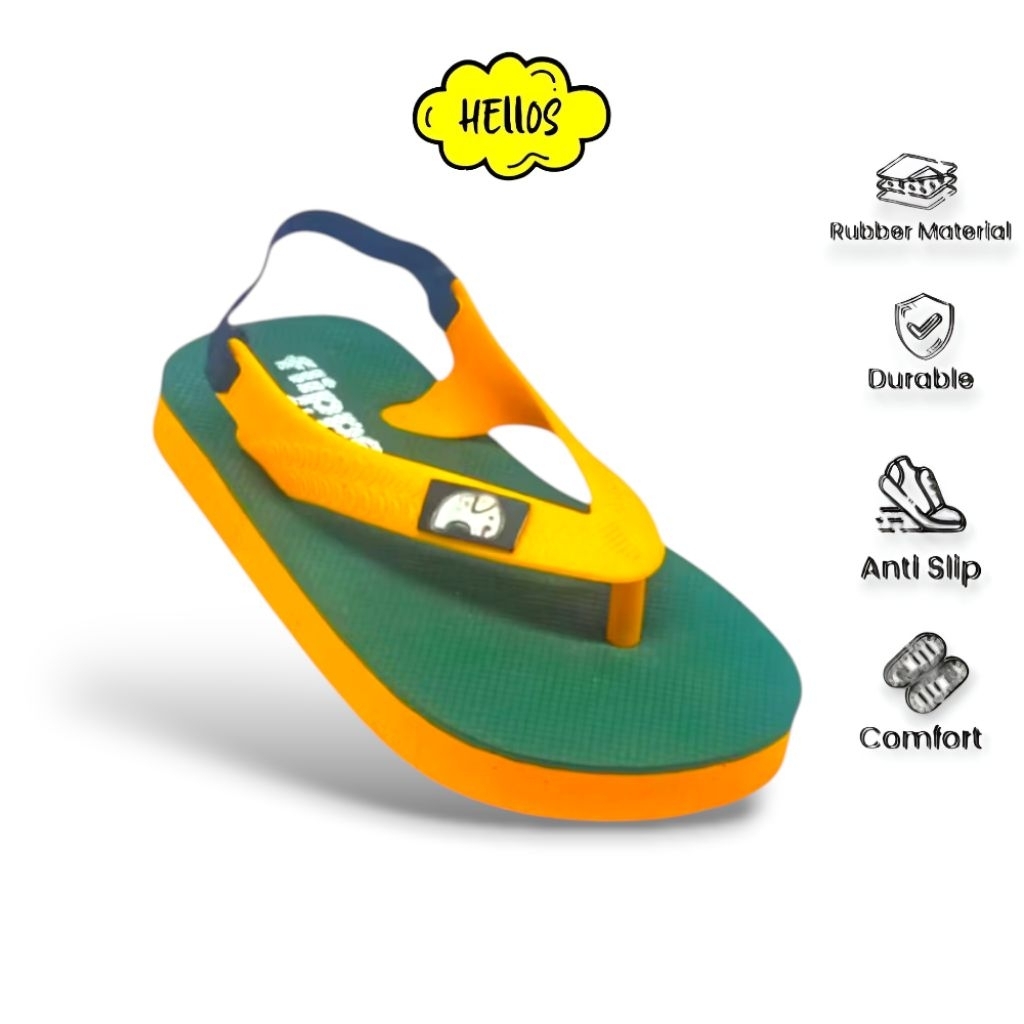 Sandal Anak Filpper Rubber - Hijau Army