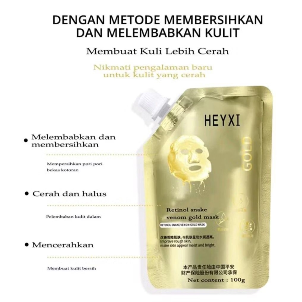 H3YX1 Gold Retinol Mask 100g – Masker Wajah Premium dengan Emas & Retinol untuk Kulit Cerah, Halus, 