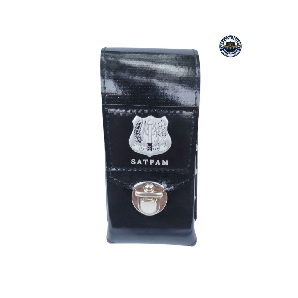 SARUNG HANDPHONE SATPAM SINGLE LOGO PUTIH