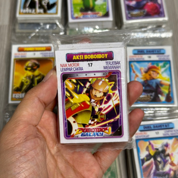 [1 Pack Isi 32 pcs] Mainan Kartu Kwartet Boboiboy Minecraft  One Piece Karakter Random