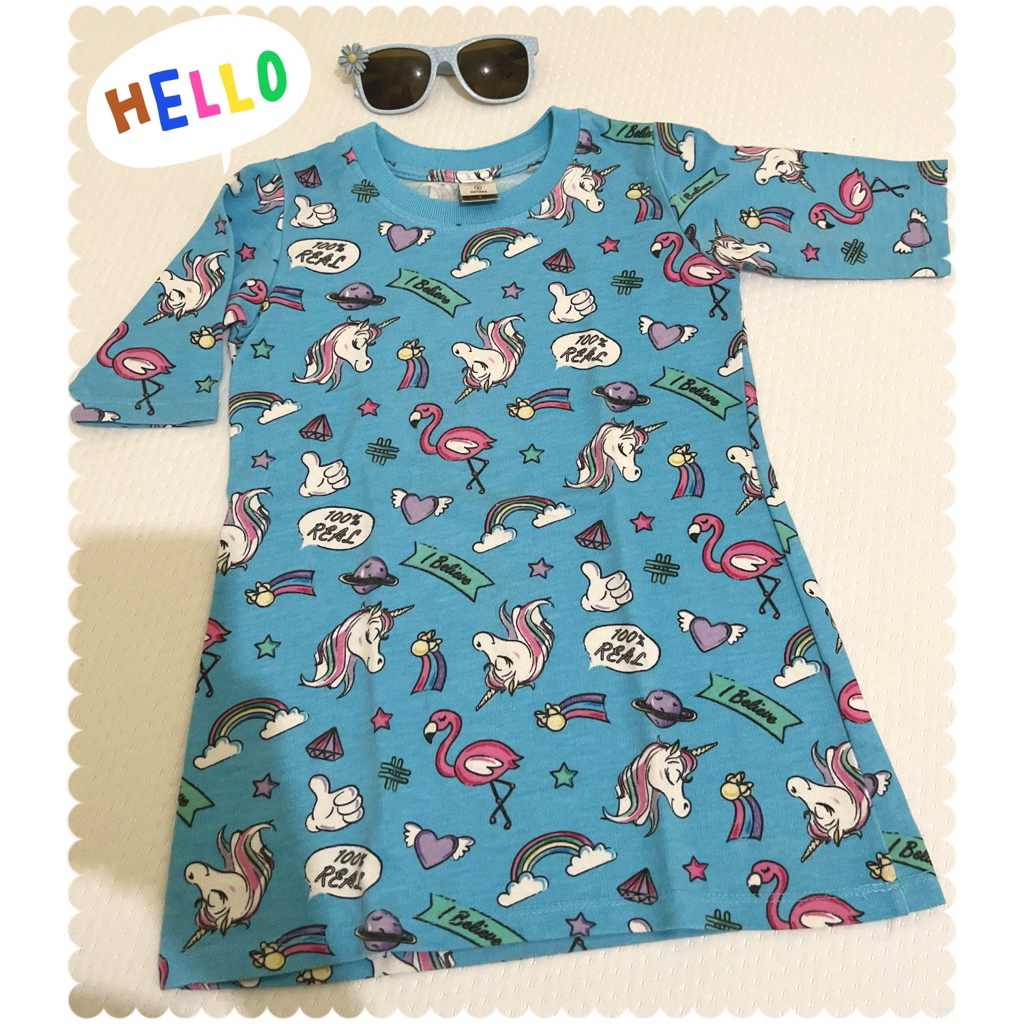 Baju anak perempuan/kaos model tunik anak umur 5-7 tahun merk nevada (preloved)