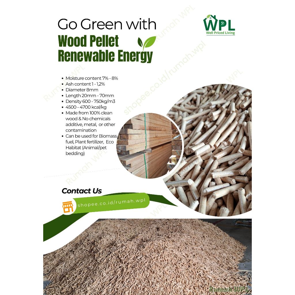 Wood Pellet - Biomassa - Pellet Kayu Pinus Ramah Lingkungan - Pine Wood Pellet