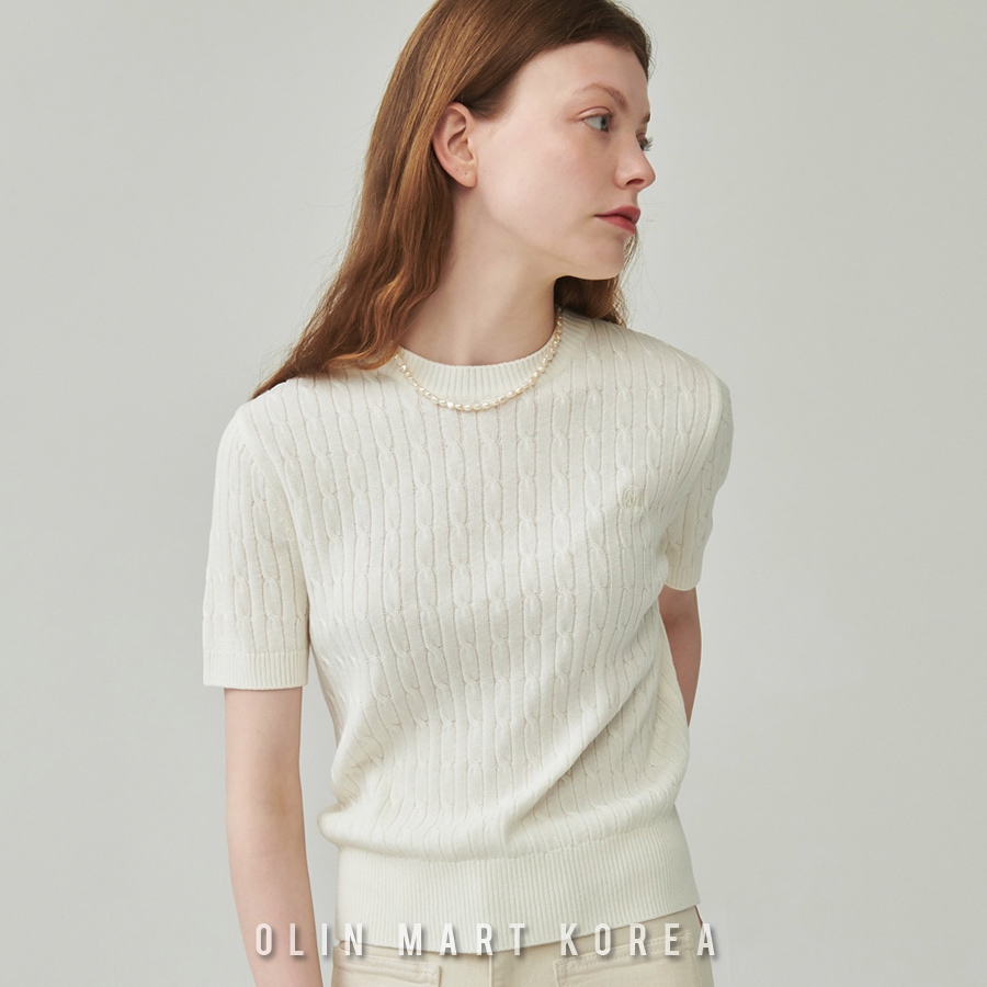 RONRON CABLE ROUND KNIT IVORY