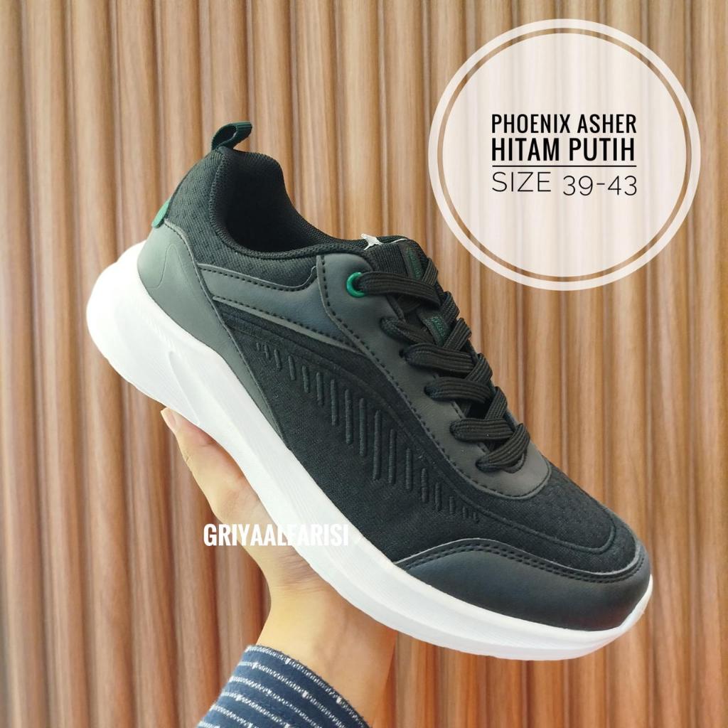 GRIYA ALFARISI - [BISA COD] Sepatu Sekolah Phoenix ASHER Hitam Ringan