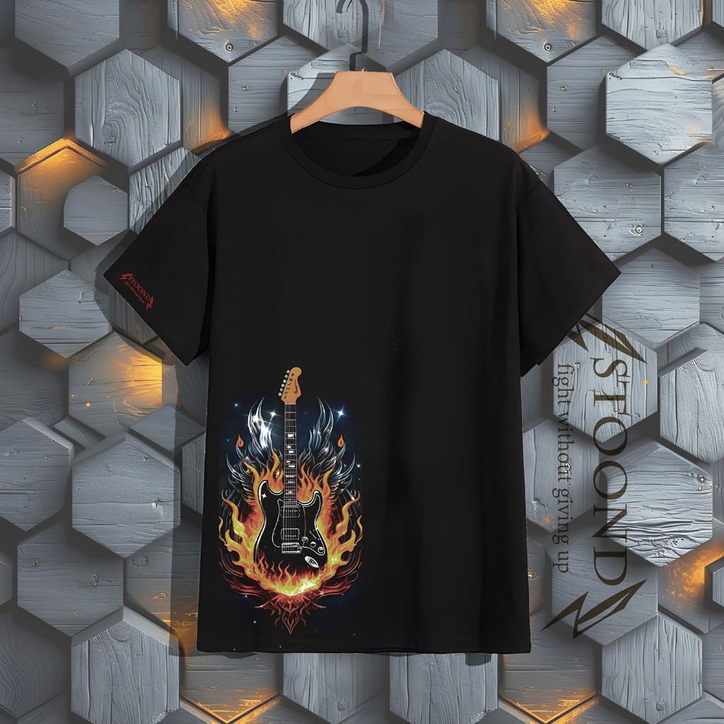 STOOND T-shirt 3D premium kaos distro cloting gitar kaos musik  Lengan pendek Pria Wanita  Adem Lemb
