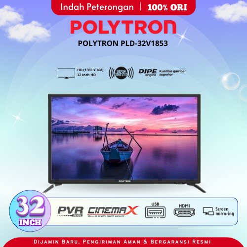 LED TV POLYTRON DIGITAL PLD-32V1853/LED TV LAYAR DATAR/LED MURAH/DIGITAL TV UKURAN 32 INCH