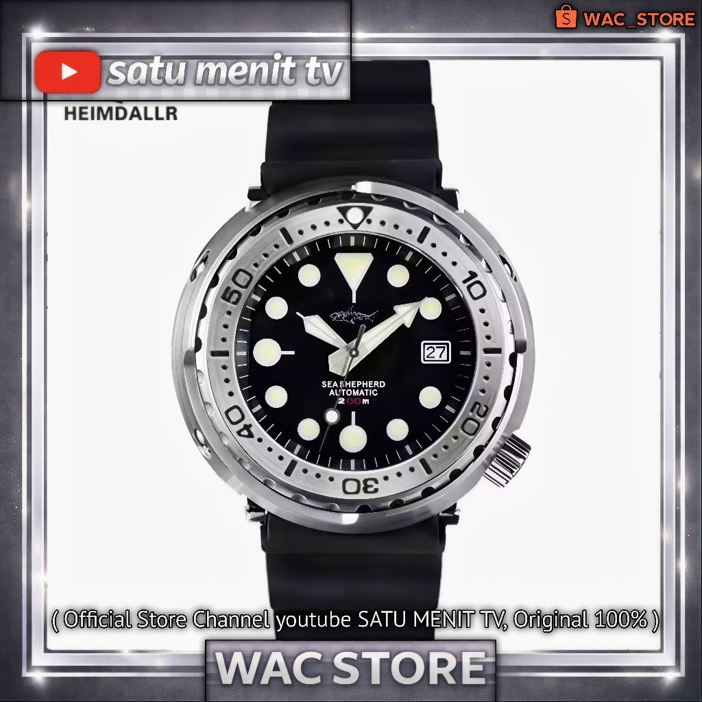 NEW HEIMDALLR SHARKEY TUNA AUTOMATIC SEIKO NH35 A SOLID STEEL 316 L  SAFIR GLASS +  AR COATING WR 20