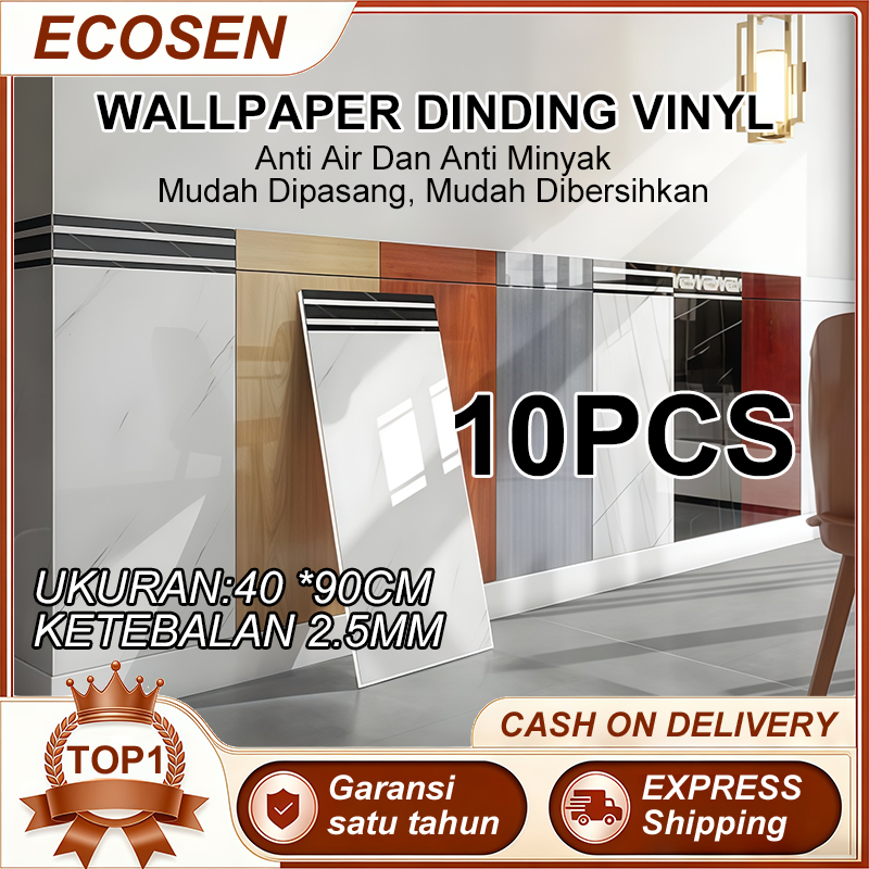 ECOSEN Wallpaper dinding VINYL Marble 40 x 90 cm / Lantai Vinyl Keramik Marbel Granit / Stiker Lemar