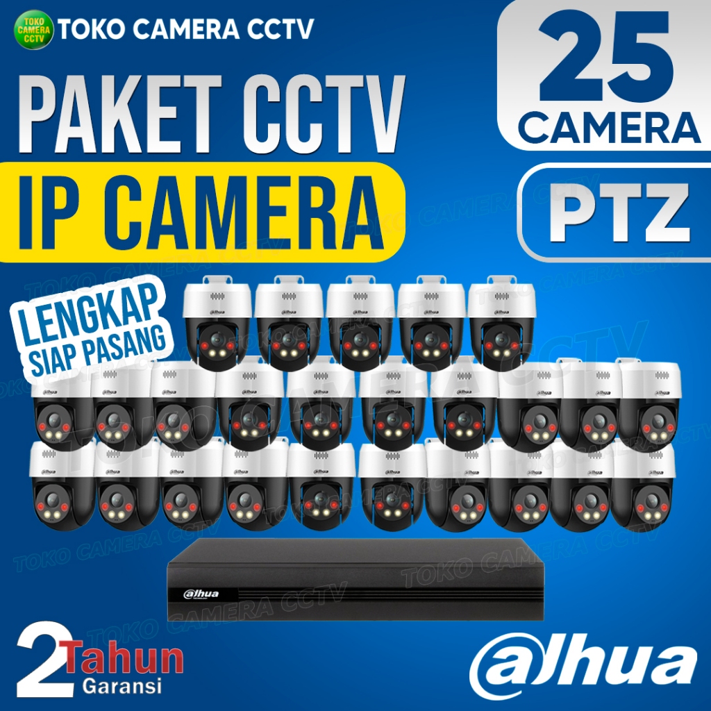 PAKET CCTV IP CAMERA PTZ DAHUA 32 CHANNEL 25 KAMERA