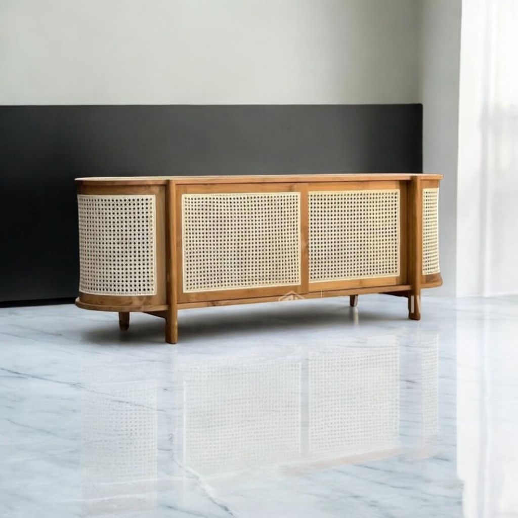 kabinet tv rotan minimalis