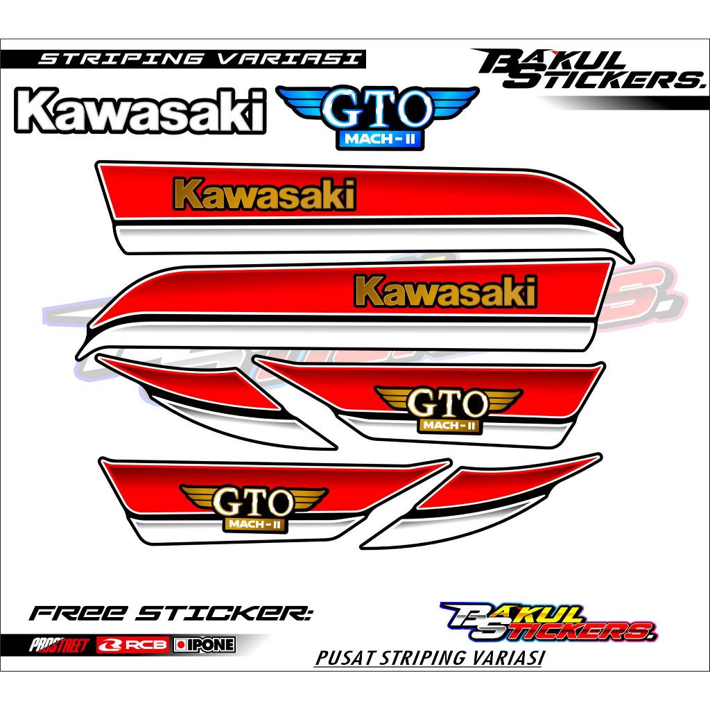 STRIPING VARIASI KAWASAKI GTO MACH II / STICKER LIST VARIASI MOTOR KAWASAKI GTO MACH II