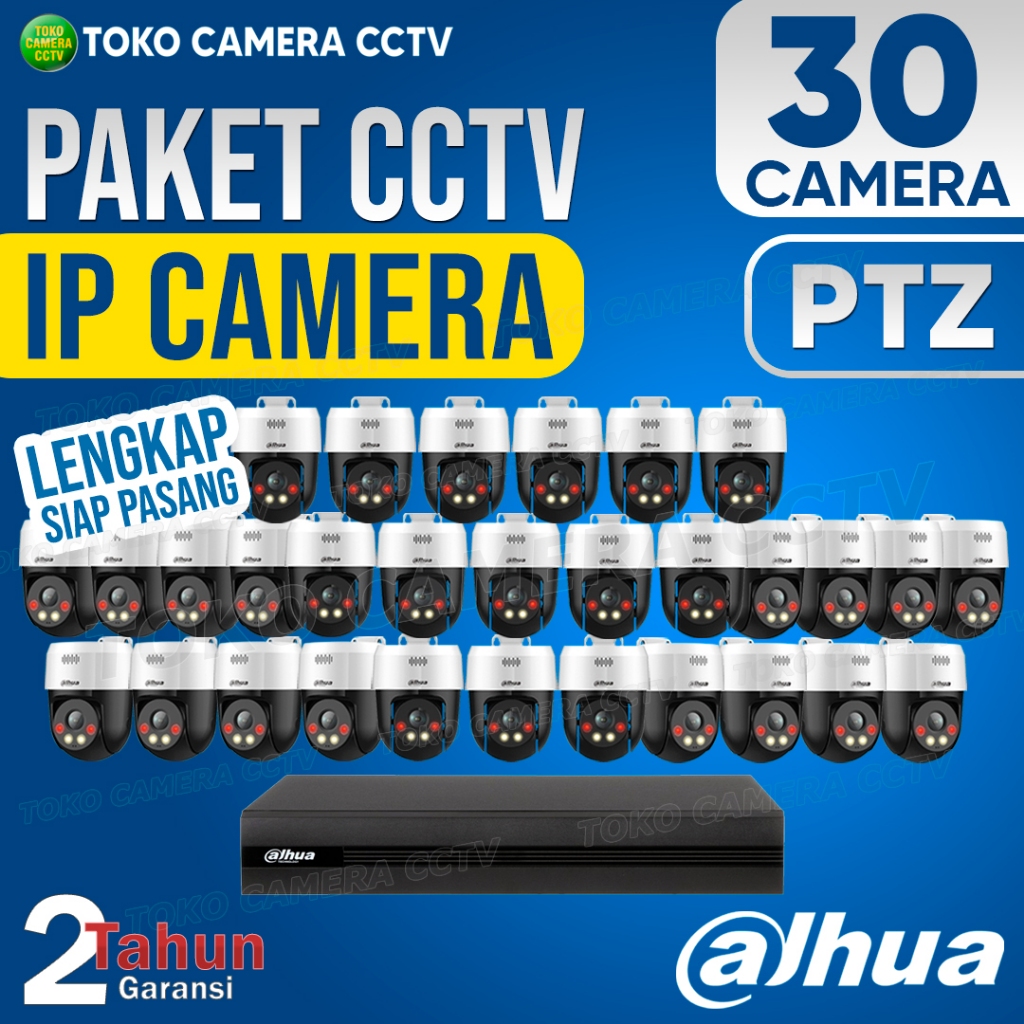 PAKET CCTV IP CAMERA PTZ DAHUA 32 CHANNEL 30 KAMERA