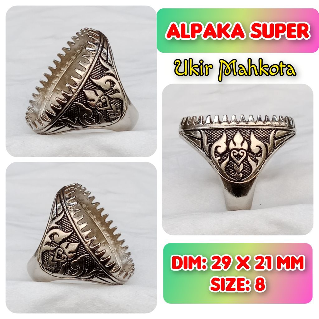 emban batu akik dan permata alpaka super ukir mahkota.59
