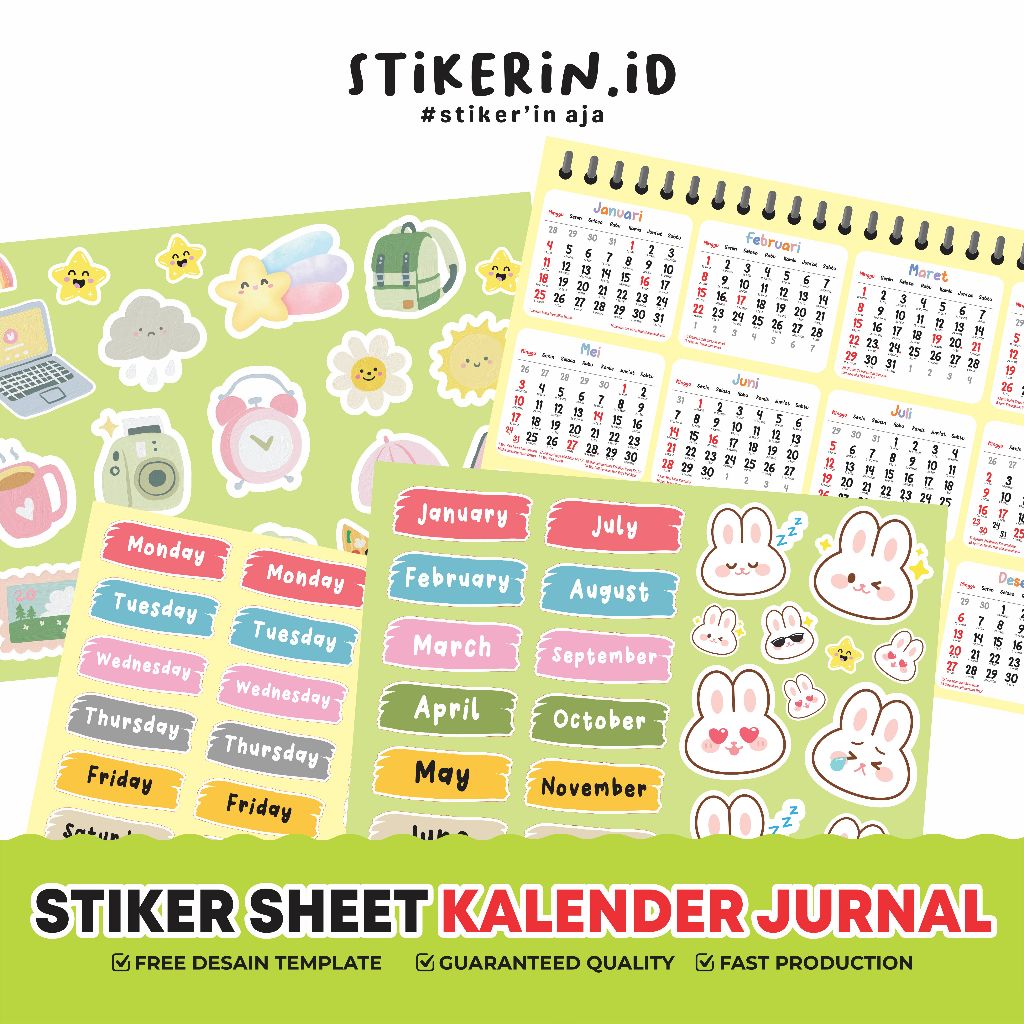 Stiker Sheet | Stiker Pack | Stiker 2026 KalenderEstetik | Jurnal Planner
