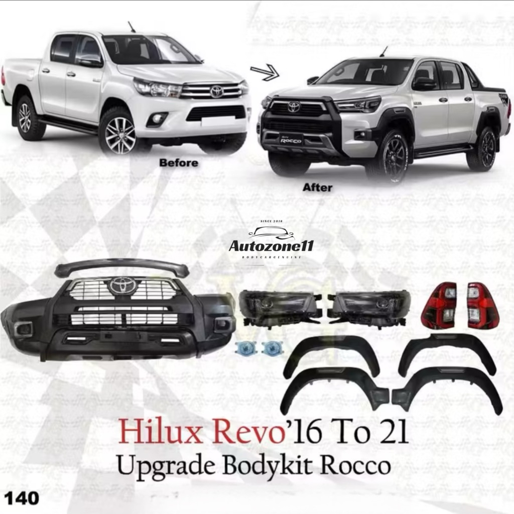 Upgrade Tampilan BODYKIT HILUX REVO 2016 TO ROCCO 2021