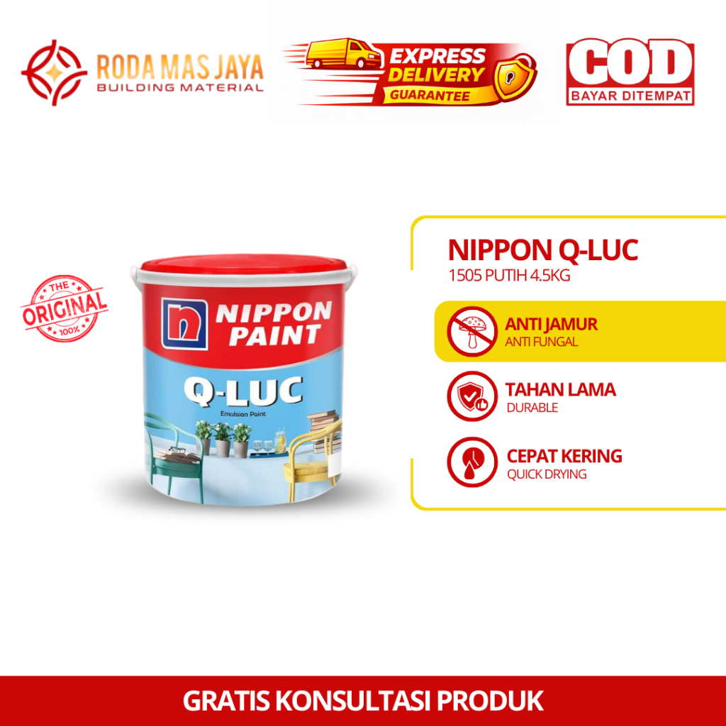 Cat Tembok /Cat Nippon Paint Qluc Putih - 1505 @4.5Kg