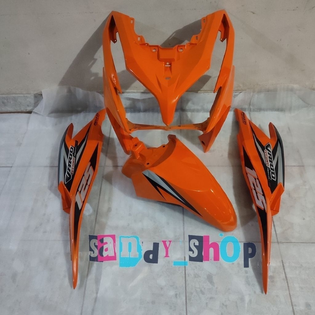 Link Khusus Instant Paketan Cover Body Halus Honda Vario Techno 125 Fi Old Kzr Orange