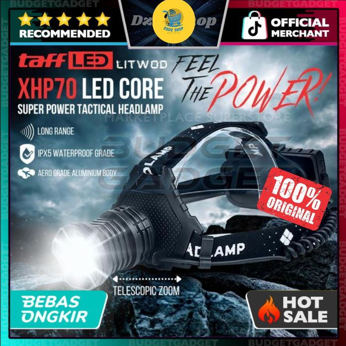 Headlamp LED XHP70 senter kepala untuk camping dan outdoor