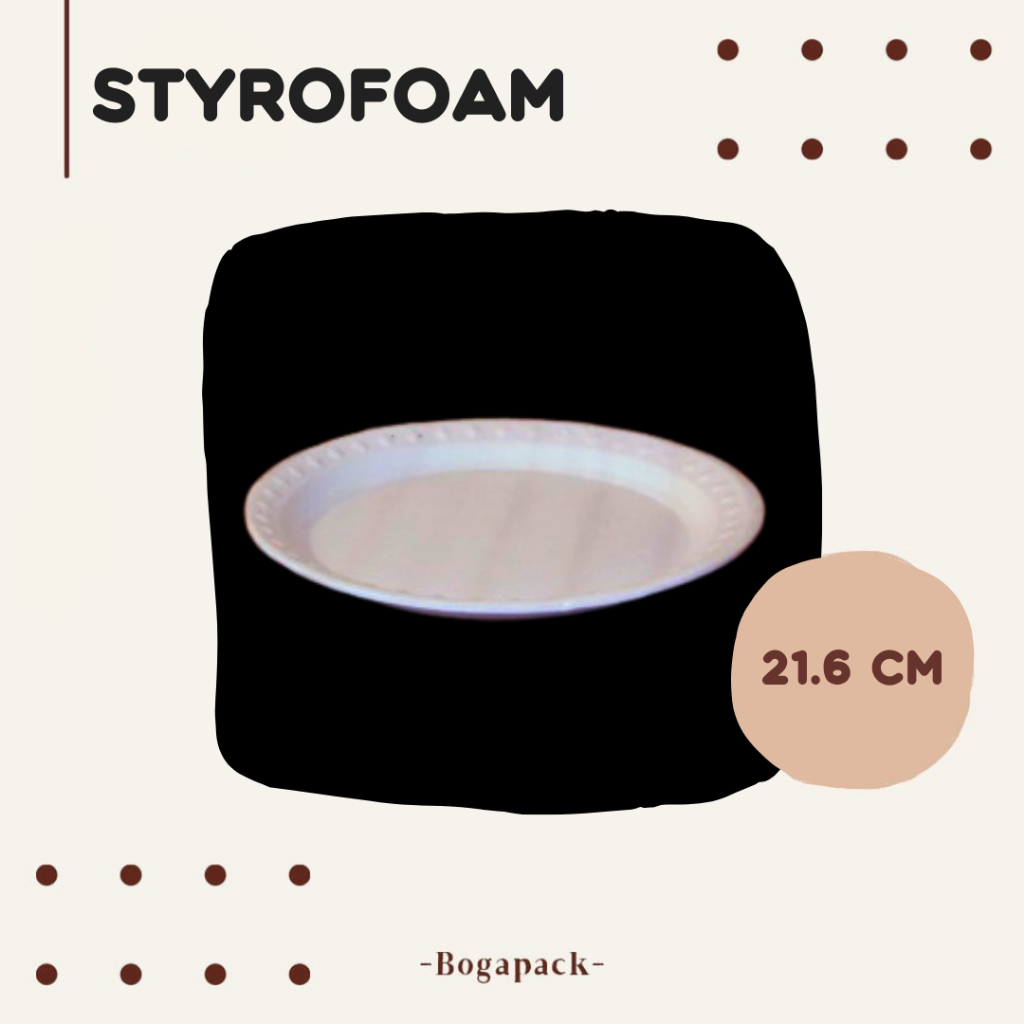 Styrofoam KCS P1 Uk. 21,6 cm / Styrofoam Piring Besar / Sterofoam Nasi / Piring Styrofoam / Tempat M