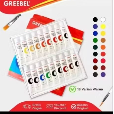 Greebel Acrylic Colour 18x10ml Original Greebel