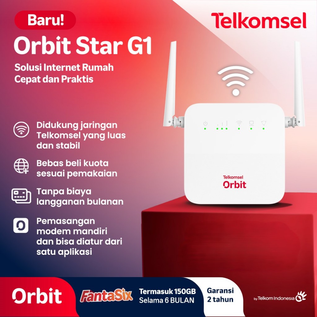 Telkomsel Orbit Star G1 Modem WiFi Router Wireless 4G LTE Free Telkomsel 150GB