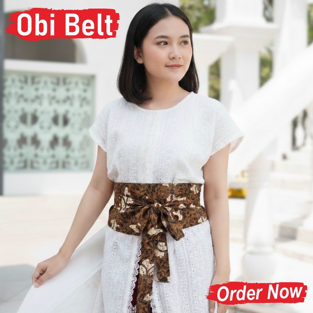 Obi belt batik polos angkin ikat pinggang kebaya pria wanita