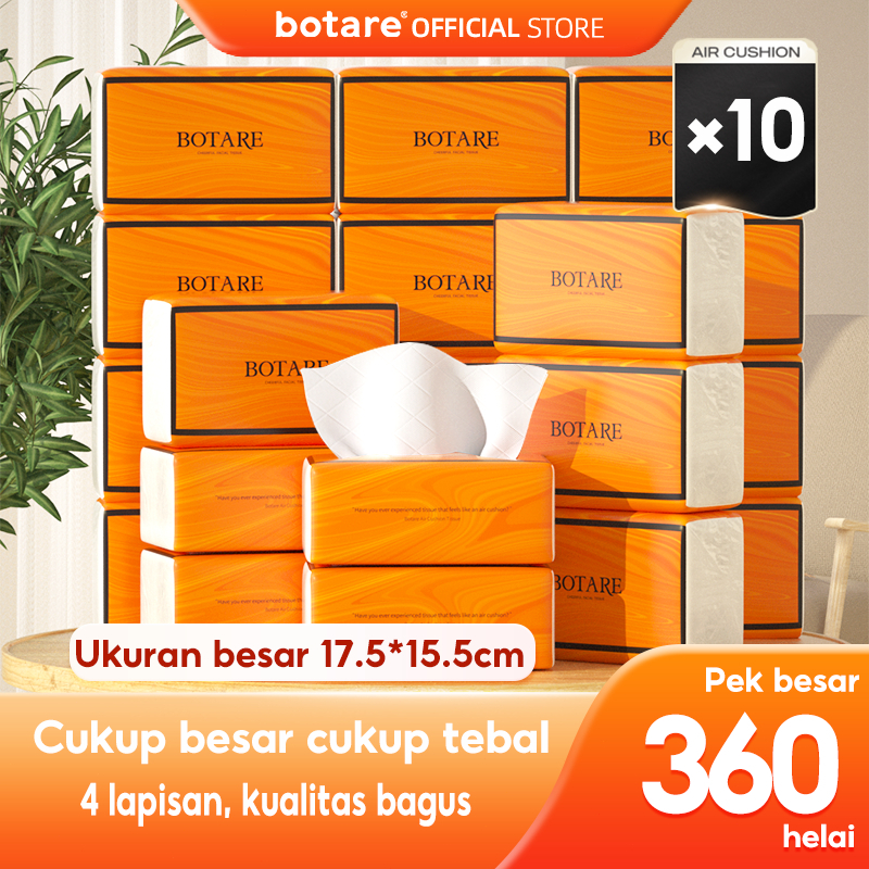 [10 pcs ] Botare Air-Cushion Tisu Muka Deluxe Lembut 4 Lapisan 360 helai Botare