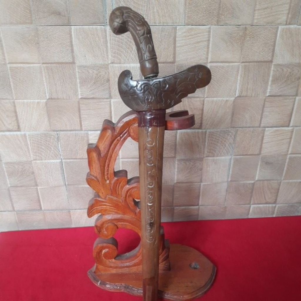 Keris Omyang Jimbe/Putut Kembar Sepuh,Pamor Banyu Mili,Relief Aksara Jawa