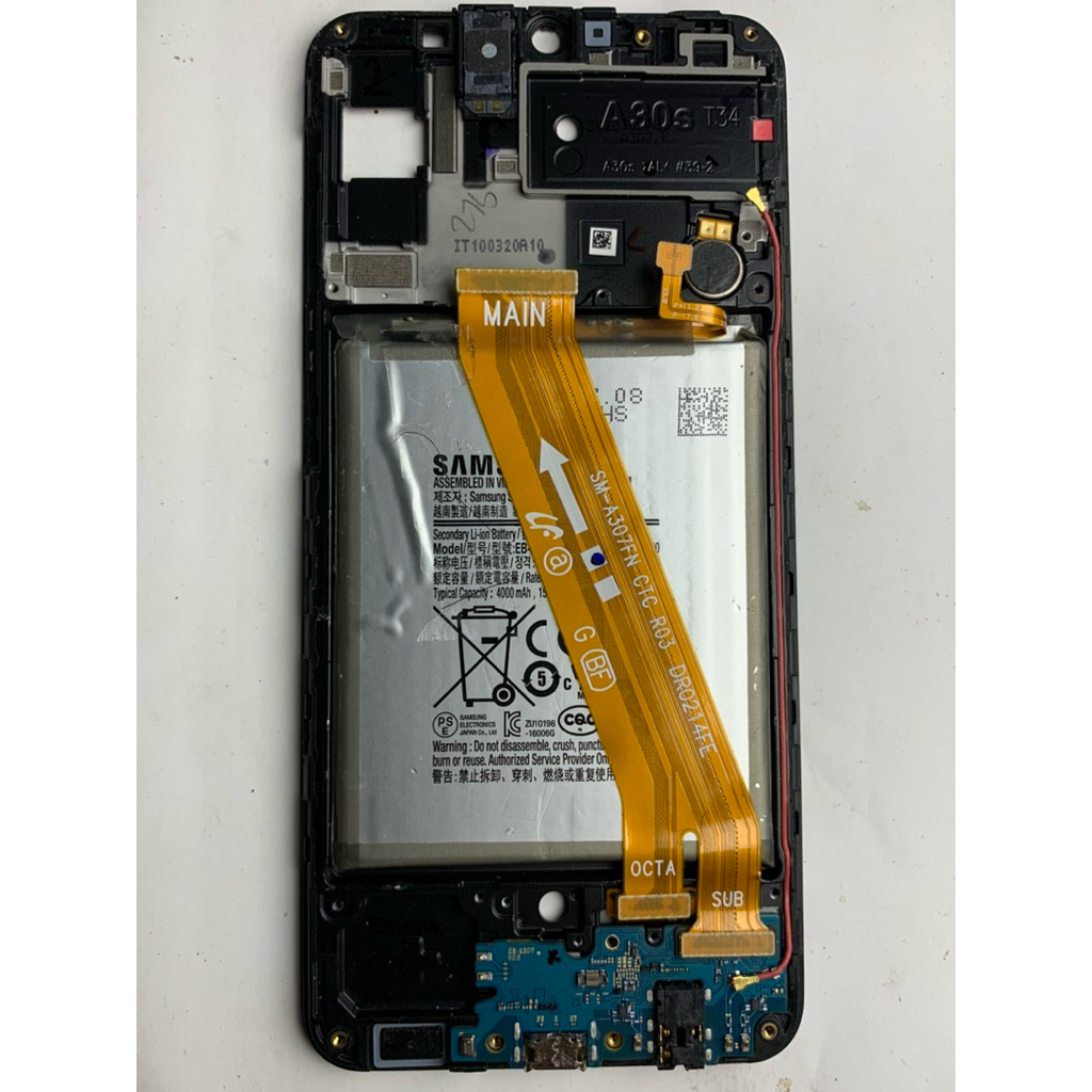 Frame + Papan cas + Battrey // Samsung A30s (Ori Cabutan)