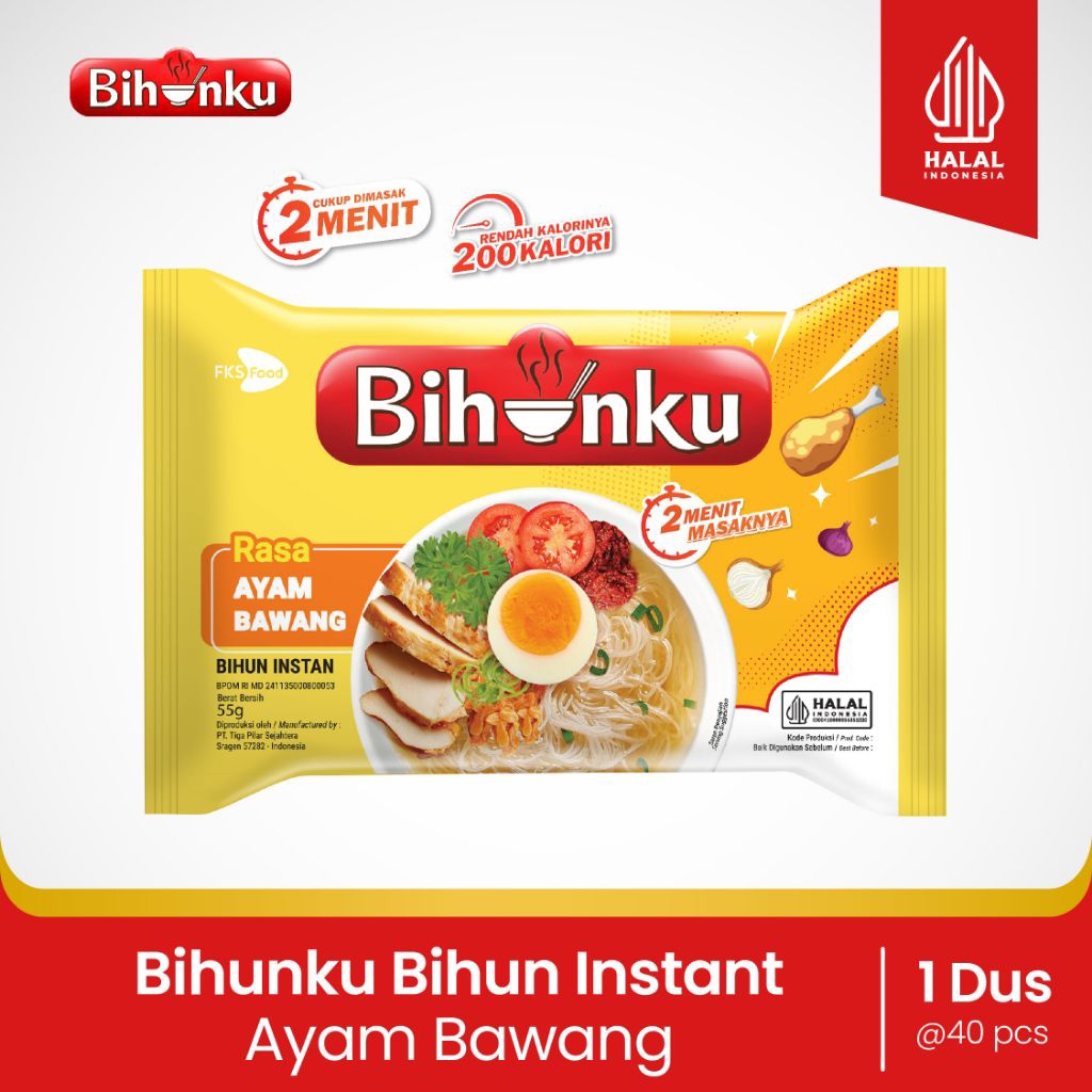 Bihunku Instan - Ayam Bawang - 1 Karton 1 dus - 40 Pcs - 55gr