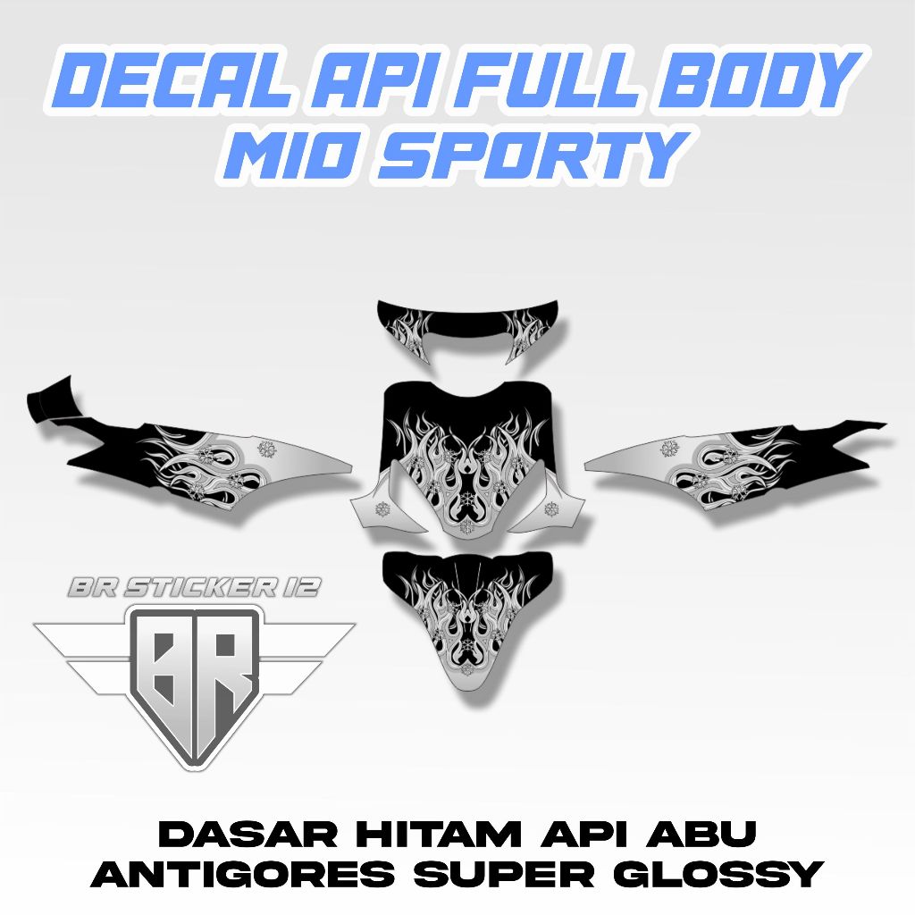 DECAL FULL BODY MIO SPORTY DECAL MOTOR MOTIF API ( YAMAHA MIO SPORTY )