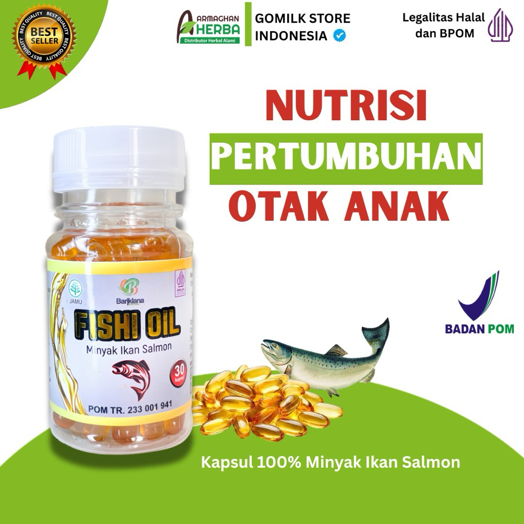 Minyak Ikan Salmon Fishi Oil Ikan Salmon Penambah Nafsu Makan Anak 30 kapsul