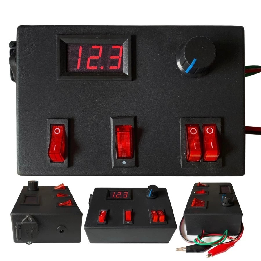 Potensio Box C21 - 20A Lengkap Dengan Voltmeter Digital