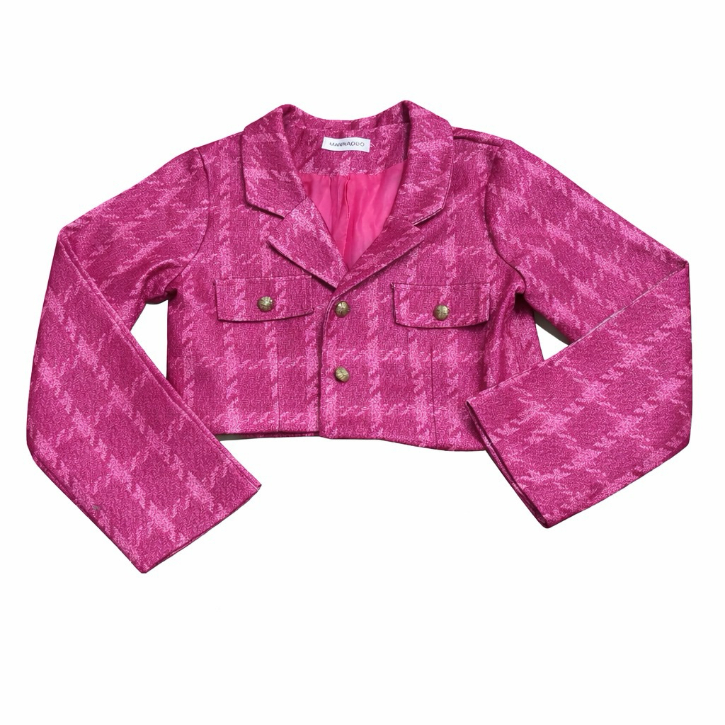 Houndstooth Cropped Blazer