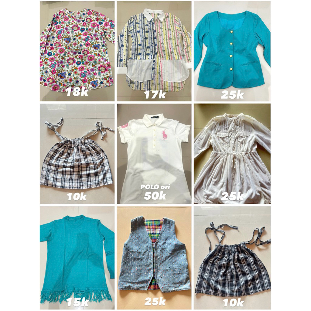 Preloved Murah Berkualitas - Kemeja/Vest/Rompi/Blouse/Tanktop/Polo