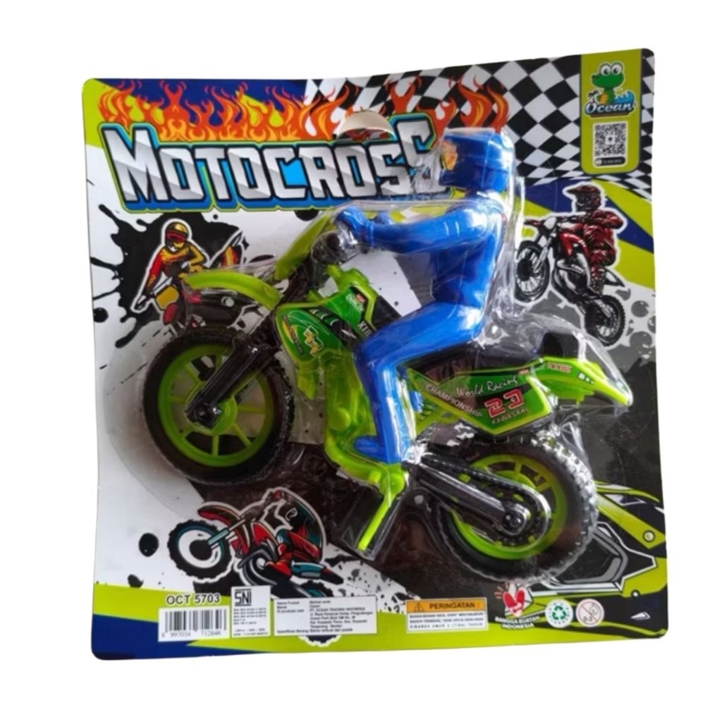 Mainan motor cross bisa bongkar pasang