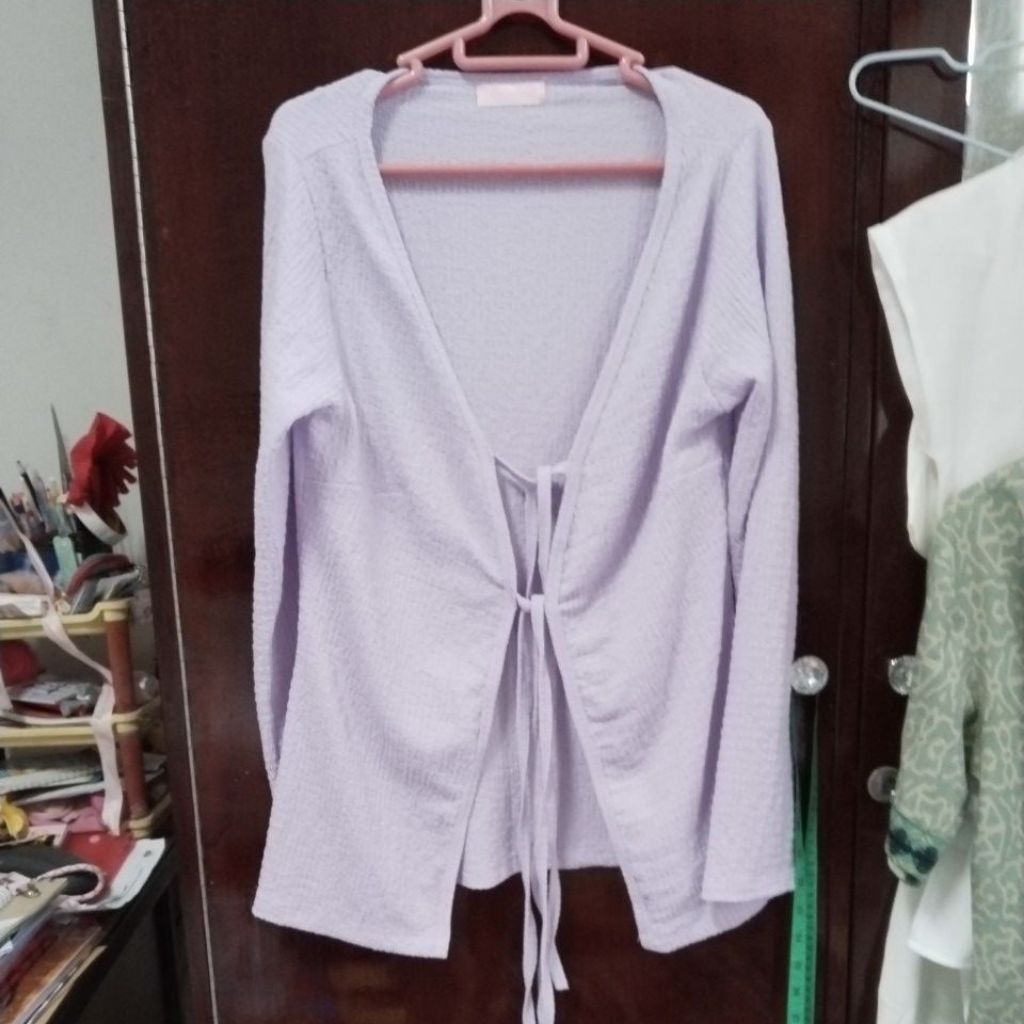 preloved outer wanita ungu muda